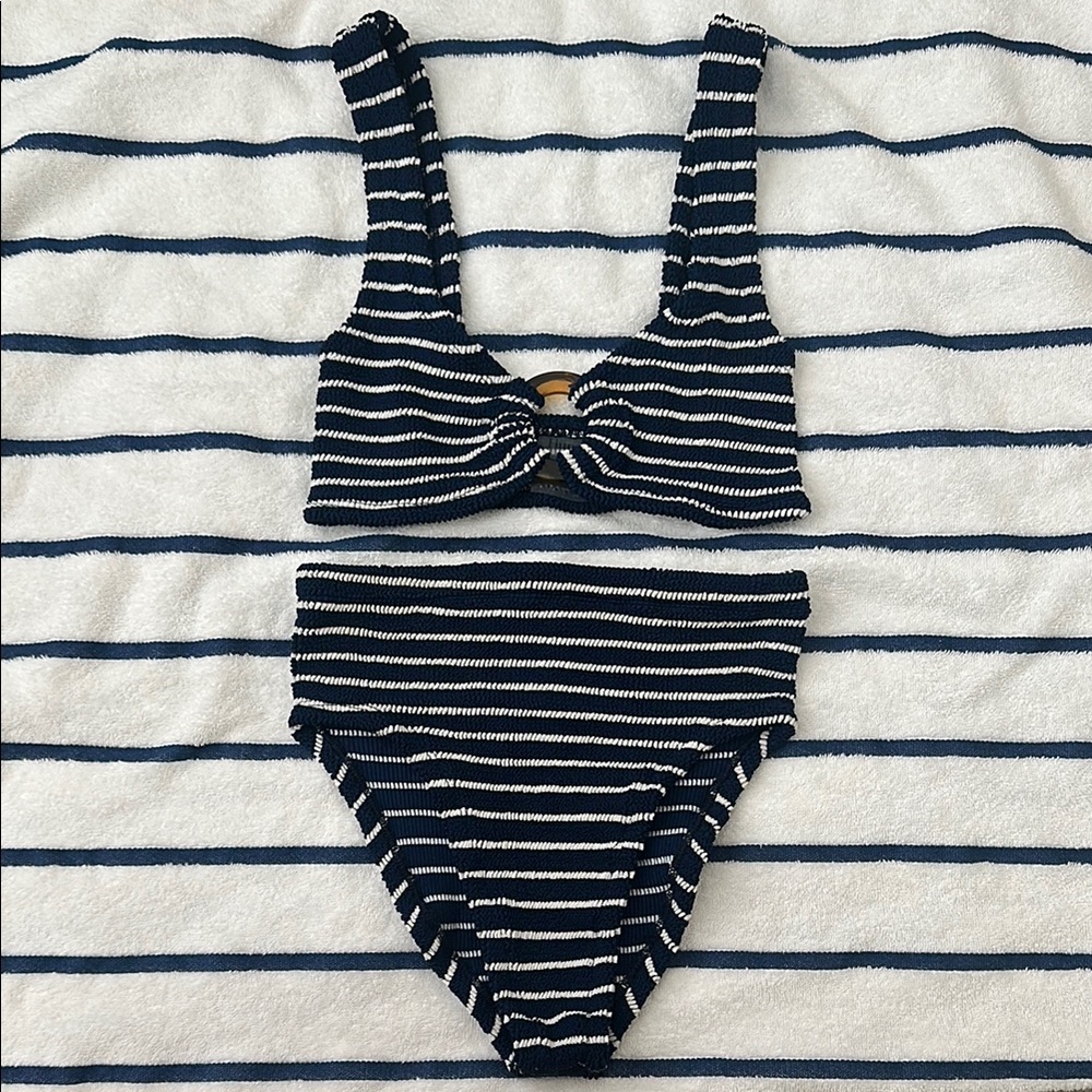 Hunza G Navy Stripe Nadine Bikini Top & Bottom